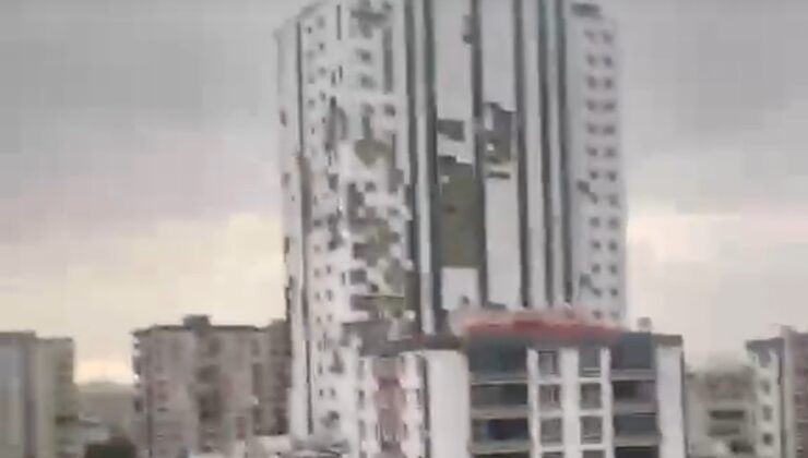 Gaziantep’te Özel Hastanenin Dış Cephe Kaplaması Uçtu